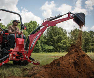 Massey Ferguson compact tractor backhoe