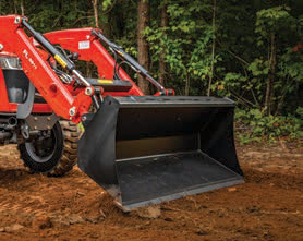 Massey Ferguson compact tractor loader and bucket