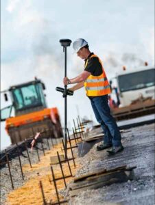 high precision rtk for construction surveying person using hprtk virtual base network to survey road construction