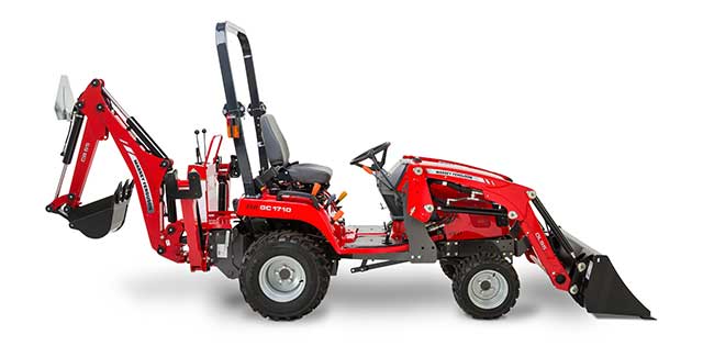 Massey Ferguson GC Series compact tractor with loader and backhoe