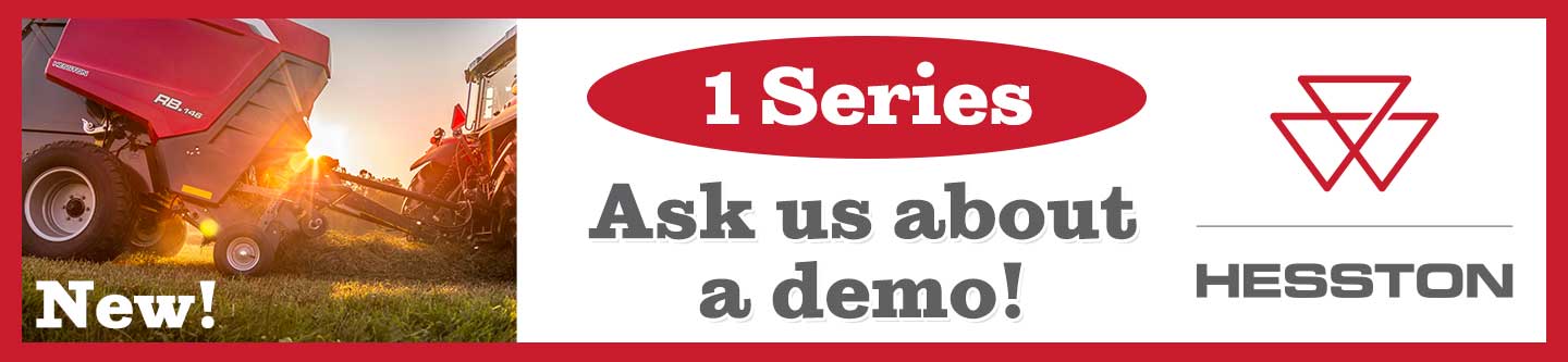 New Hesston by Massey Ferguson 1 series baler. As us about a demo.