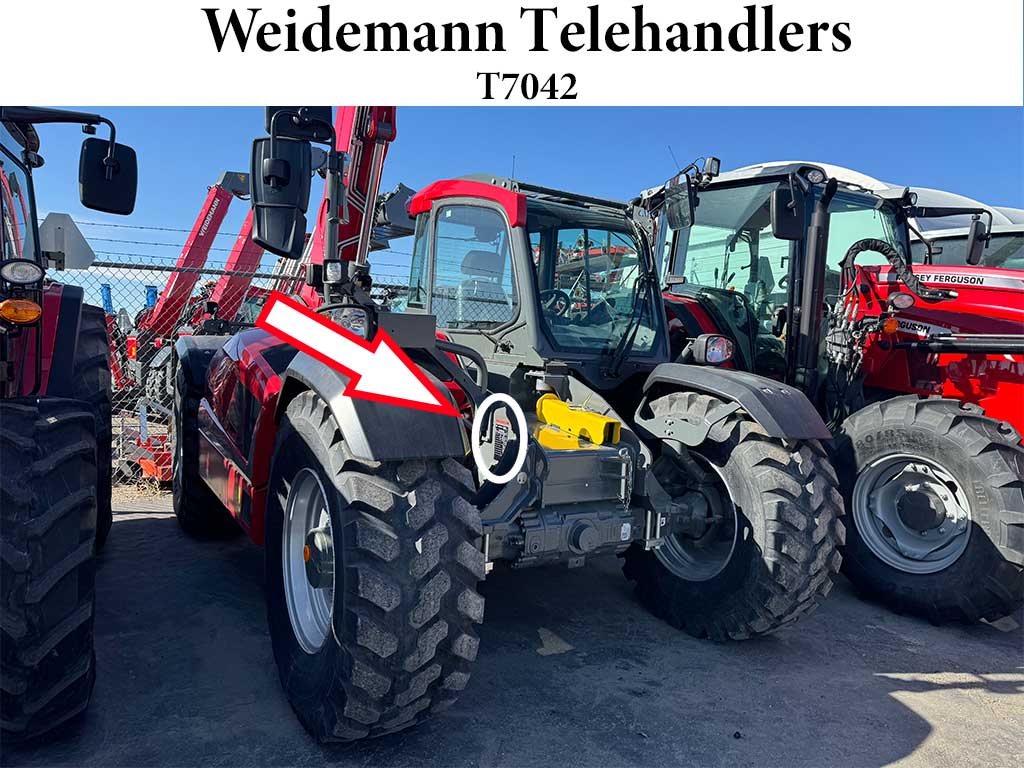 Location of serial number on Weidemann telehander T7042