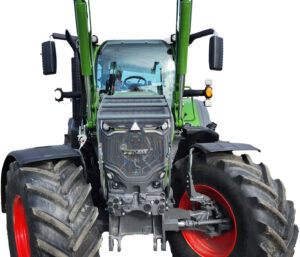 Fendt grill guard installed shown on front of tractor