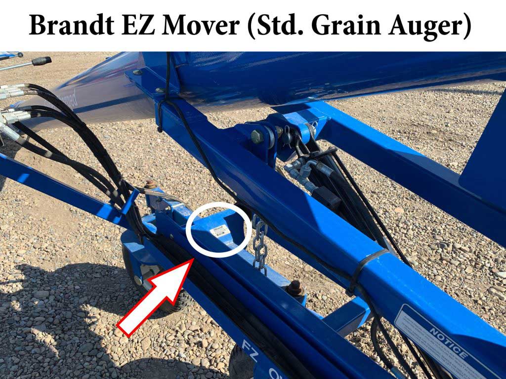 serial number location for brandt standard auger ez mover