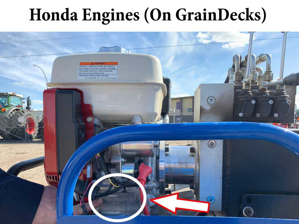 honda engine serial number location for augers