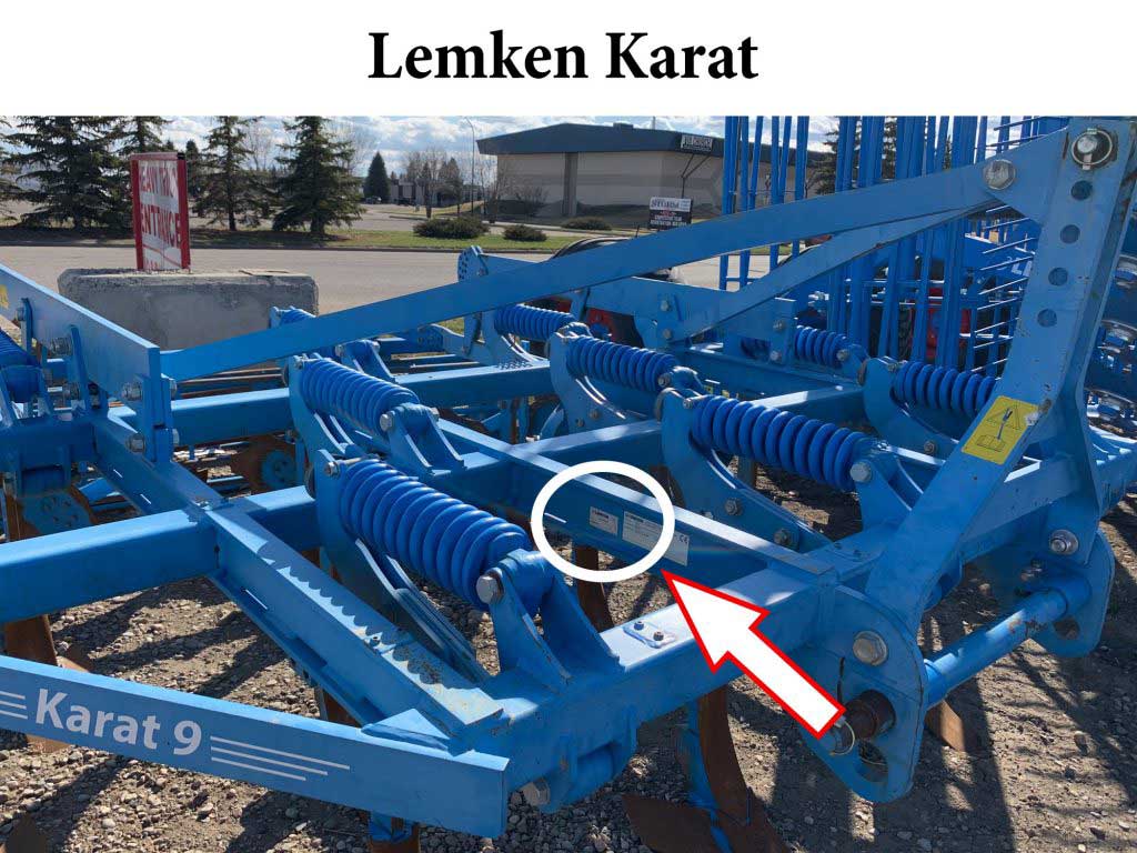 serial number location for lemken karat