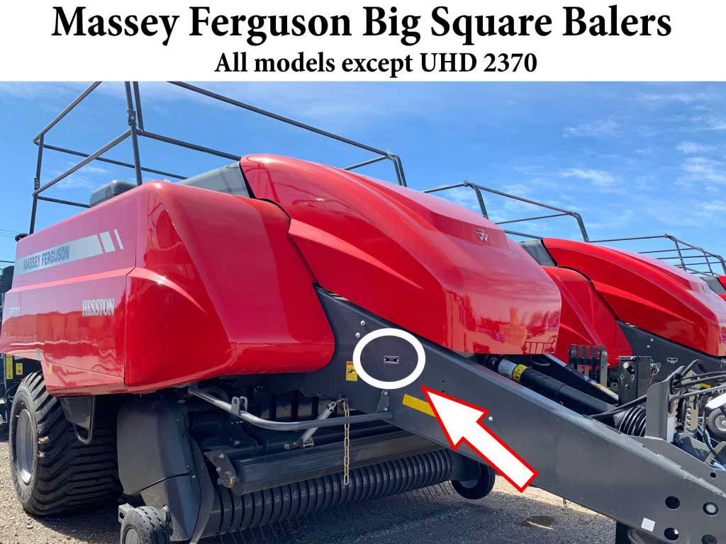 serial number location for massey ferguson big square balers