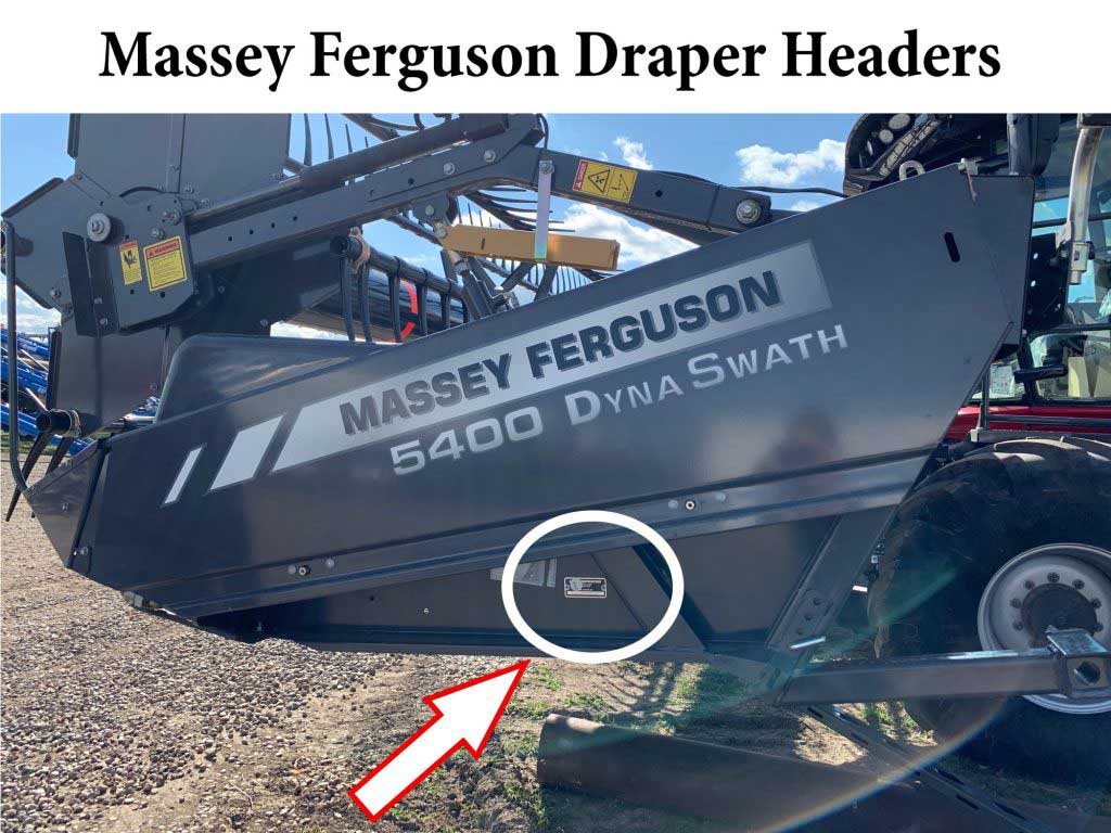 serial number location for massey ferguson draper headers