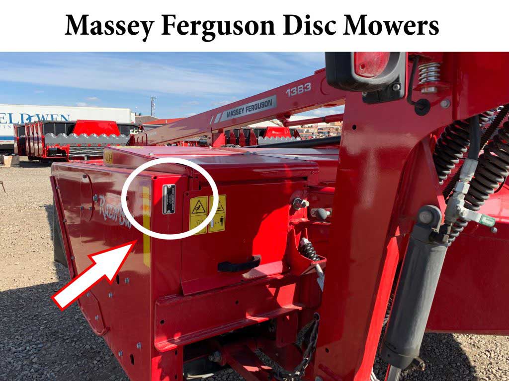 serial number location for massey ferguson disc mowers