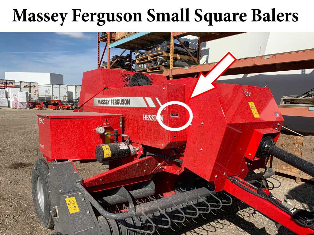 serial number location for massey ferguson small square balers