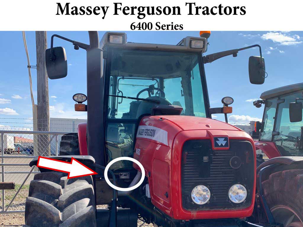 serial number location for massey ferguson tractors