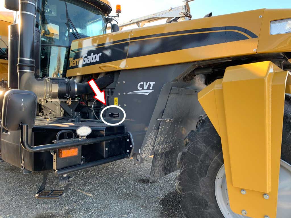 serial number location for terragator floaters