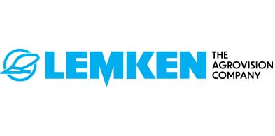 LEMKEN logo featuring a stylized leaf and plow graphic on the left and the tagline 'The Agrovision Company' to the right in bold blue and black text.
